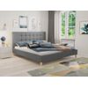 Cama Cleveland 110, Doble, Gris, Tapiz, Somieres, 147x215x100cm