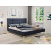 Cama Cleveland 110, Doble, Azul, Tapiz, Somieres, 147x215x100cm