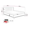 Cama Cleveland 110, Doble, Azul, Tapiz, Somieres, 147x215x100cm