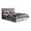 Cama Continental Baltimore 126, Doble, Rosa, Tapiz, Somieres, 186x208x103cm