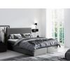 Cama Continental Baltimore 126, Individuales, Gris, Tapiz, Somieres, 126x208x103cm