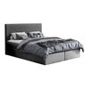 Cama Continental Baltimore 126, Doble, Gris, Tapiz, Somieres, 146x208x103cm