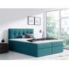 Cama Continental Baltimore 128, Doble, Turquesa, Tapiz, Somieres, 166x208x103cm