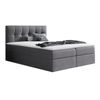 Cama Continental Baltimore 128, Individuales, Gris, Tapiz, Somieres, 126x208x103cm