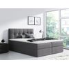 Cama Continental Baltimore 128, Individuales, Gris, Tapiz, Somieres, 126x208x103cm