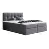 Cama Continental Baltimore 128, Doble, Gris, Tapiz, Somieres, 166x208x103cm