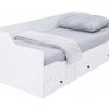 Cama Omaha L111, Individuales, Blanco, Aglomerado Laminado, Somieres, 94x204x75cm