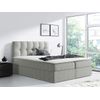 Cama Continental Baltimore 128, Individuales, Gris, Tapiz, Somieres, 126x208x103cm