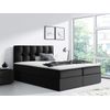 Cama Continental Baltimore 128, Individuales, Gris, Cuero Ecológico, Somieres