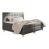 Cama Continental Baltimore 130, Doble, Gris, Tapiz, Somieres, 142x208x115cm