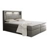 Cama Continental Baltimore 131, Individuales, Gris, Cuero Ecológico, Somieres