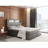 Cama Continental Baltimore 131, Doble, Gris, Cuero Ecológico, Somieres, 142x217x123cm