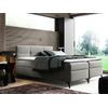 Cama Continental Baltimore 134, Doble, Gris, Cuero Ecológico, Somieres, 204x208x115cm