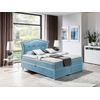 Cama Continental Baltimore 135, Doble, Azul, Tapiz, Somieres, 190x208x130cm