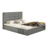 Cama Cleveland 136, Doble, Gris, Tapiz, Somieres, 171x213x106cm