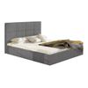 Cama Cleveland 136, Doble, Gris, Tapiz, Somieres, 151x213x106cm