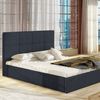 Cama Cleveland 136, Doble, Gris, Tapiz, Somieres, 151x213x106cm