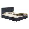 Cama Cleveland 136, Doble, Gris, Tapiz, Somieres, 191x213x106cm