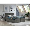 Cama Continental Baltimore 143, Individuales, Gris, Tapiz, Somieres, 124x208x103cm