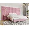 Cama Continental Logan 102, Doble, Rosa, Tapiz, Somieres, 360x200x180cm