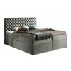 Cama Continental Baltimore 148, Doble, Gris, Tapiz, Somieres, 146x213x123cm