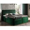 Cama Continental Baltimore 148, Individuales, Verde, Tapiz, Somieres, 126x213x123cm