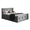 Cama Continental Baltimore 150, Doble, Gris, Tapiz, Somieres, 167x216x103cm