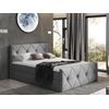 Cama Continental Baltimore 150, Doble, Gris, Tapiz, Somieres, 167x216x103cm