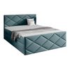 Cama Continental Baltimore 155, Doble, Turquesa, Tapiz, Somieres, 184x213x103cm