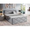 Cama Continental Baltimore 155, Individuales, Gris, Tapiz, Somieres, 124x213x103cm