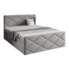 Cama Continental Baltimore 155, Doble, Gris, Tapiz, Somieres, 164x213x103cm