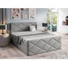 Cama Continental Baltimore 155, Doble, Gris, Tapiz, Somieres, 164x213x103cm