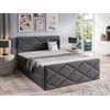 Cama Continental Baltimore 155, Individuales, Gris, Tapiz, Somieres, 124x213x103cm