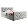 Cama Continental Baltimore 158, Individuales, Gris, Tapiz, Somieres, 124x213x103cm