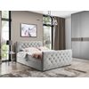 Cama Continental Baltimore 158, Individuales, Gris, Tapiz, Somieres, 124x213x103cm