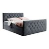 Cama Continental Baltimore 158, Doble, Gris, Tapiz, Somieres, 164x213x103cm