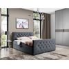 Cama Continental Baltimore 158, Doble, Gris, Tapiz, Somieres, 164x213x103cm