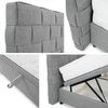 Cama Florence 110, Doble, Gris, Tapiz, Somieres, 160x214x109cm