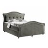 Cama Continental Baltimore 136, Doble, Gris, Tapiz, Somieres, 170x214x130cm