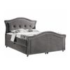 Cama Continental Baltimore 136, Doble, Gris, Tapiz, Somieres, 150x214x130cm