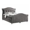 Cama Continental Baltimore 136, Doble, Gris, Tapiz, Somieres, 190x214x130cm