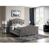 Cama Continental Baltimore 136, Doble, Gris, Tapiz, Somieres, 190x214x130cm