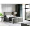 Cama Continental Baltimore 131, Doble, Gris, Tapiz, Somieres, 182x217x123cm