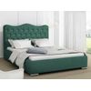 Cama Baltimore 141, Doble, Verde, Tapiz, Somieres, 200x218x100cm