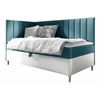 Cama Continental Baltimore 164, Individuales, Turquesa, Cuero Ecológico, Somieres