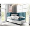 Cama Continental Baltimore 164, Individuales, Turquesa, Cuero Ecológico, Somieres