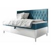 Cama Continental Baltimore 166, Individuales, Turquesa, Cuero Ecológico, Somieres