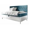 Cama Continental Baltimore 166, Individuales, Turquesa, Cuero Ecológico, Somieres