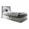 Cama Continental Baltimore 169, Individuales, Gris, Cuero Ecológico, Somieres