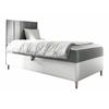 Cama Continental Baltimore 170, Individuales, Gris, Cuero Ecológico, Somieres